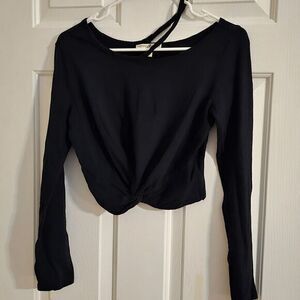 Express One Eleven‎ Black Twist Front Crop Top Size Small